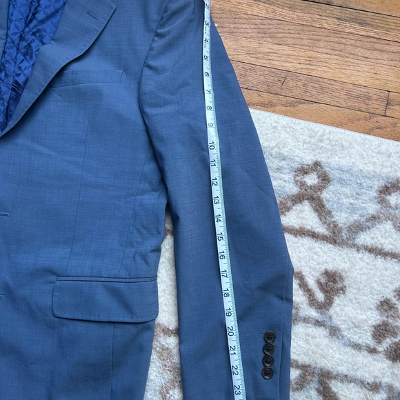 Ted Baker London Jaying Slim Fit Textured Wool Suit Jacket in Blue - Picture 9 of 16